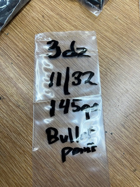 3 dozen 145 grain 11/32 bullet screw in field point