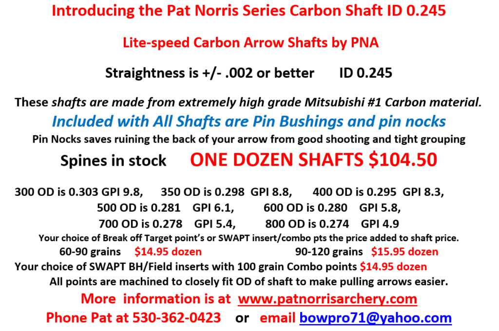 "Pat Norris Signature Series" - Arrow Shafts 0.246